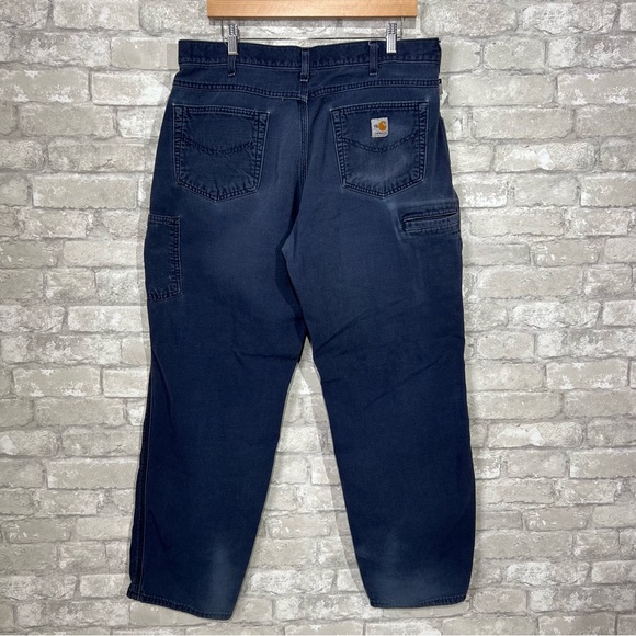 Carhartt Welding Cat2 2112 Men's 36x32 Work Pants Straight Leg Blue **FLAWED** - Picture 2 of 9